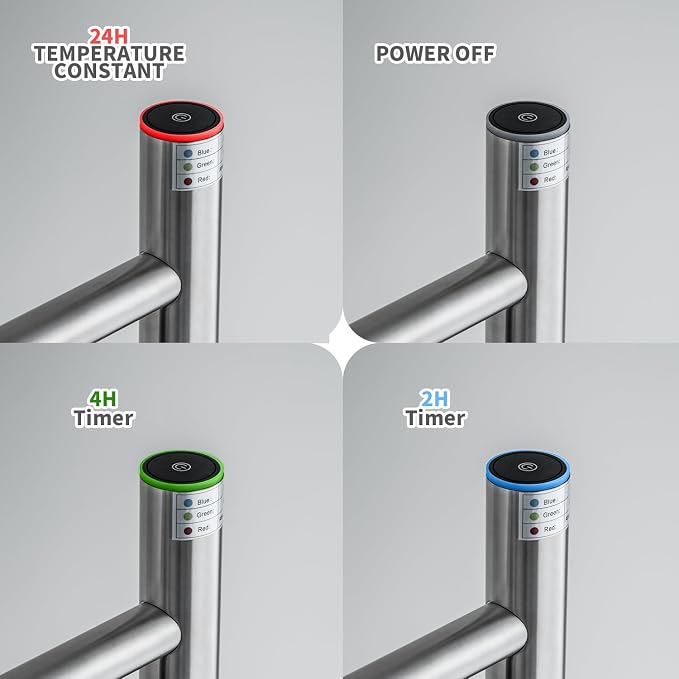 Freestanding Towel Warmer 6 Bars Plug-in Option 3 Working Modes - Image 3