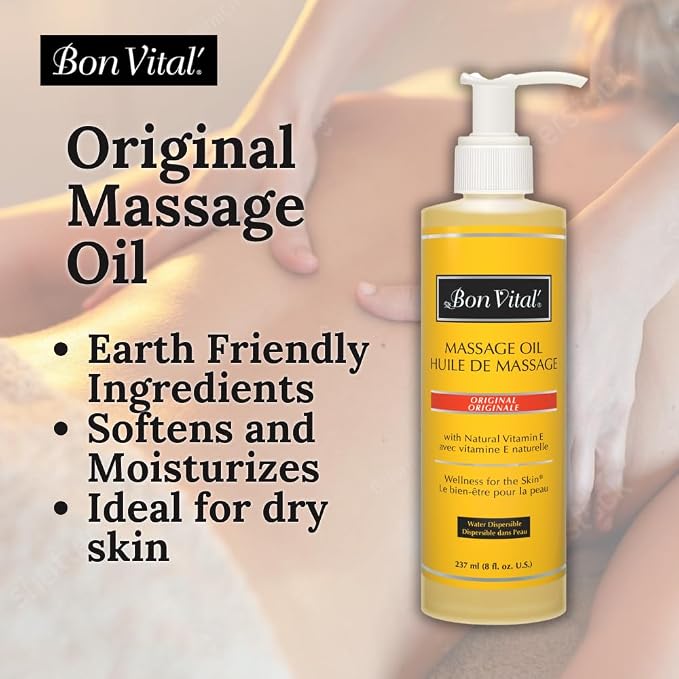 Bon Vital' Original Massage Oil, 8 Oz Bottle, Unscented Professional Massage Oil - Image 3