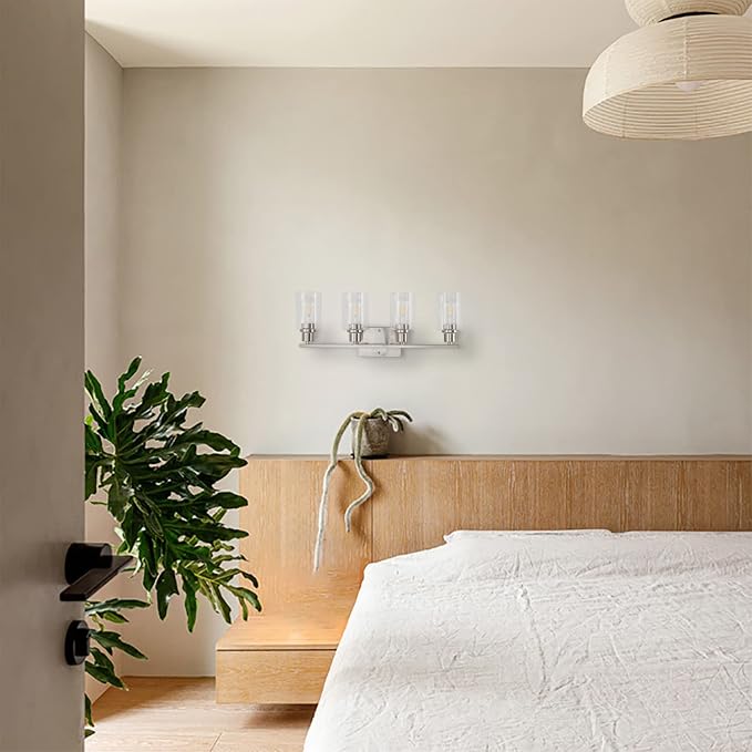 4-Light Bathroom Light Fixtures, Brushed Nickel Vanity Light - Image 5