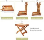 Folding Bamboo Stool for Shower, Leg Shaving and Foot Rest, Natural Bamboo - Image 6