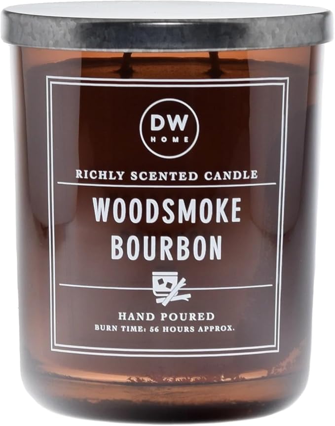 DW Home Woodsmoke Bourbon Scented Candle – Smoked Vanilla, Oak Aged Bourbon & by DWHome