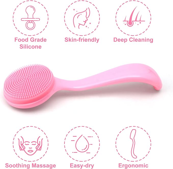 HINZIC Silicone Manual Facial Cleansing Brush, Skin Friendly Waterproof Face - Image 7