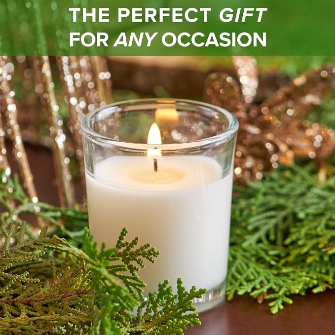 Simply Soson Scented Votive Candles, Bulk Set of 24 White Peppermint Scented - Image 5