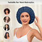 3 Pack Shower Cap for Women Reusable Waterproof, Bath Cap for Long Hair - Image 5