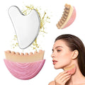 Lymphatic Contour Face Brush & Stainless Steel Gua Sha Tool Set – 2-in-1 Facial by Unknown