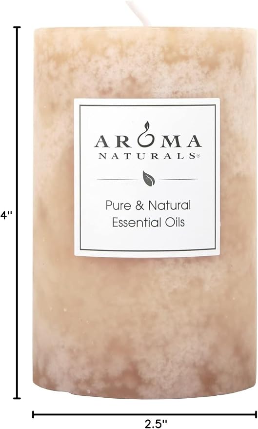 Aroma Naturals Ginger and Clove Essential Oil Beige Scented Pillar Candle - Image 9