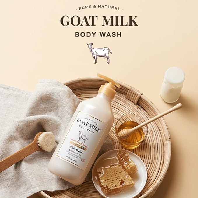 SHOWERMATE Goat Milk Body Wash Manuka Honey 27 fl oz / 800 ml - Image 4