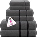 CASA COPENHAGEN Eternal 6 Pieces Towel Set- Pine Grey, 500 GSM 2 Bath Towel 2 by CASACOPENHAGEN
