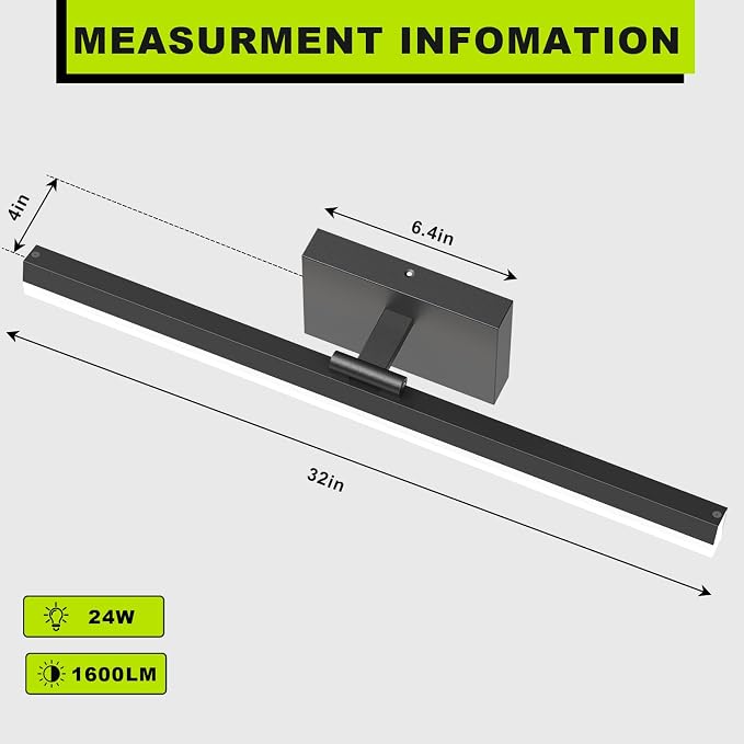 IZORRO Modern Bathroom Vanity Light 32 inch, 24W Dimmable Led Bathroom Light - Image 2