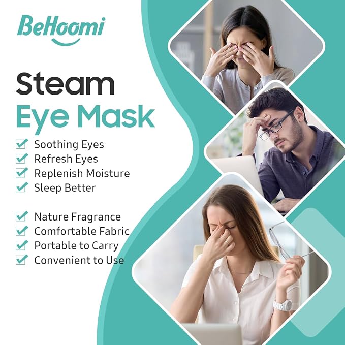 BeHoomi 30Packs Steam Eye Mask, Heated Eye Mask Warm Compress - Image 3