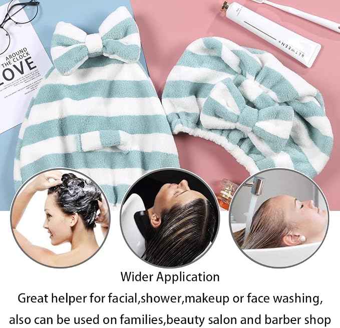 Large Microfiber Hair Towel Cap, Rapid Drying Towel - Image 4