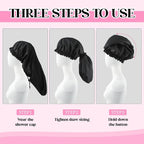 2 Pcs Large Shower Cap for Braids, Extra Long Shower Cap for Women Long Hair & - Image 4