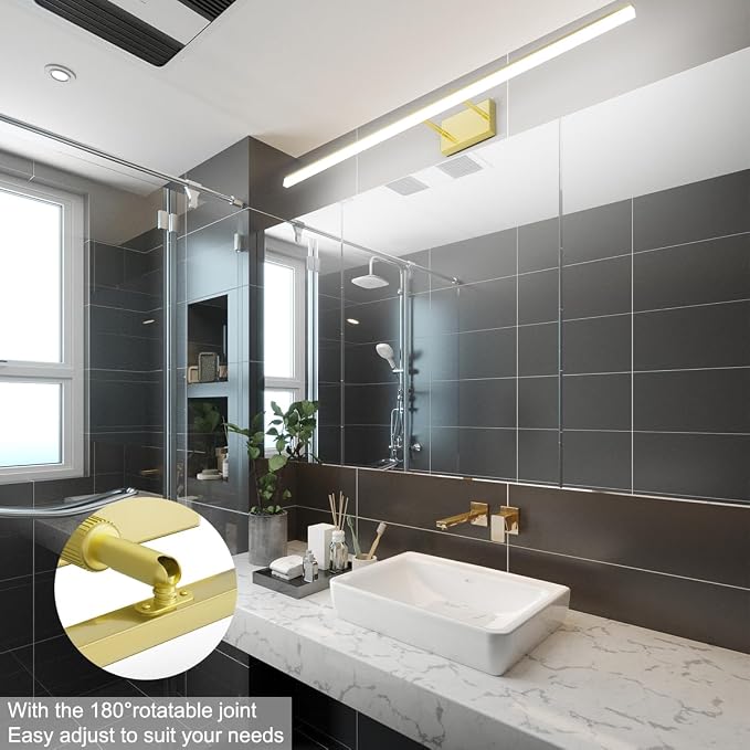 Aipsun 48inch Bathroom Vanity Light Brushed Gold Modern LED Vanity Lighting - Image 7