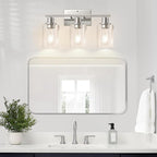 Indoi 3-Light Bathroom Light Fixtures, Brushed Nickel Vanity Lights - Image 6
