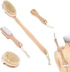 Dry Brush Set-4 Packs Natural Boar Bristle Dry Brushing Body Brush Exfoliating by Unknown
