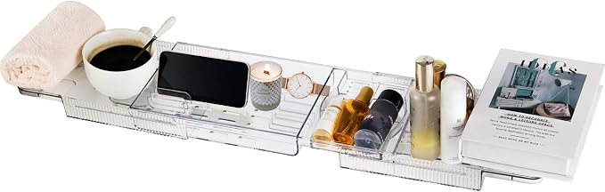 Expandable Bathtub Tray for Tub, Waterproof Bathroom Storage, Bath Organizer by Unknown