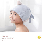 Hair Drying Towel for Kids Girls, Cute Cartoon Absorbent Quick Drying Bath Wrap - Image 2