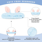 Cute Blue Rabbit Ears Headband Frog Eye Elastic to Wash Face - Image 3