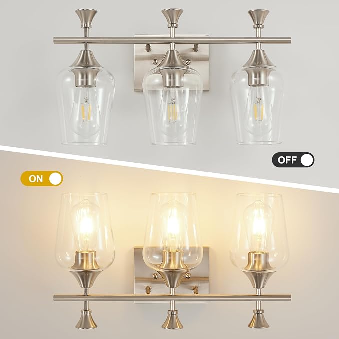 Bathroom Light Fixtures, Brushed Nickel Vanity Lights - Image 3