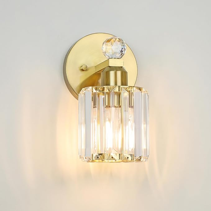 1-Light Gold Bathroom Light Fixtures, Modern Bathroom Vanity Lights Fixture by KunruiTAI