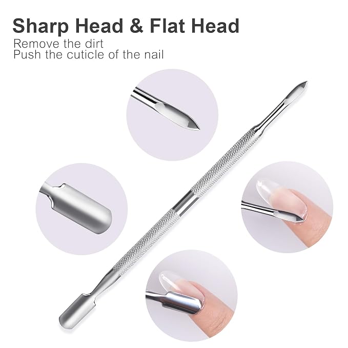 6Pcs Cuticle Clipper with Cuticle Pusher Set, Professional Stainless Steel Dead - Image 5