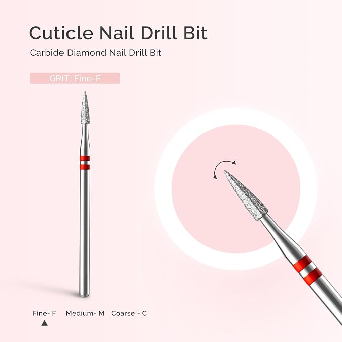 MelodySusie 1.8mm Flame Pentagon Shape Cuticle Clean Nail Drill Bit 3/32'' - Image 4