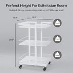 Esthetician Cart with Wheels Salon Rolling Trolley, Mobile Storage Organizer - Image 7