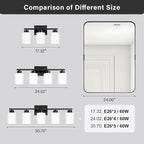 FonmYim Black Bathroom Light Fixtures, 4-Light Modern Vanity Light Over Mirror - Image 7