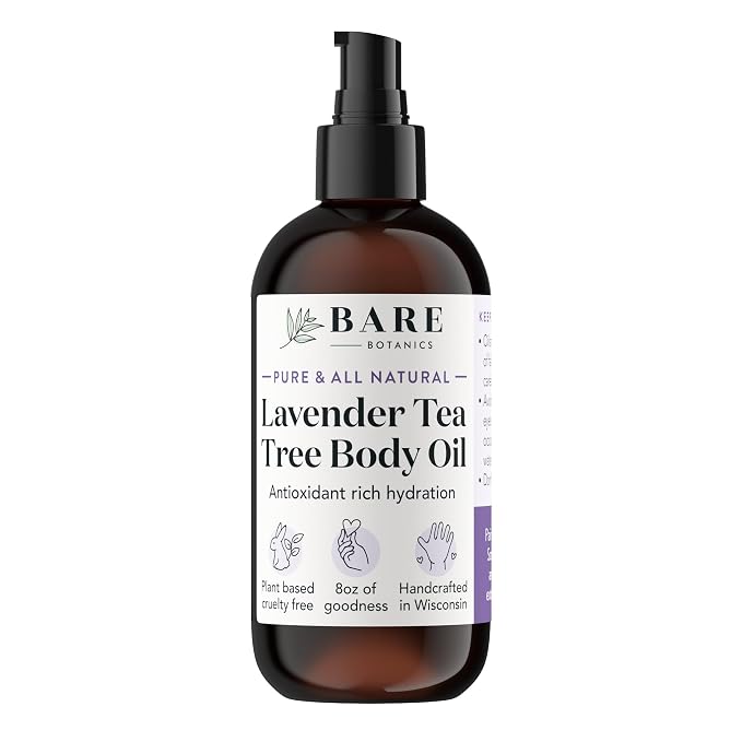 BARE BOTANICS 8 oz Moisturizing Lavender Tea Tree Body Oil by BareBotanics
