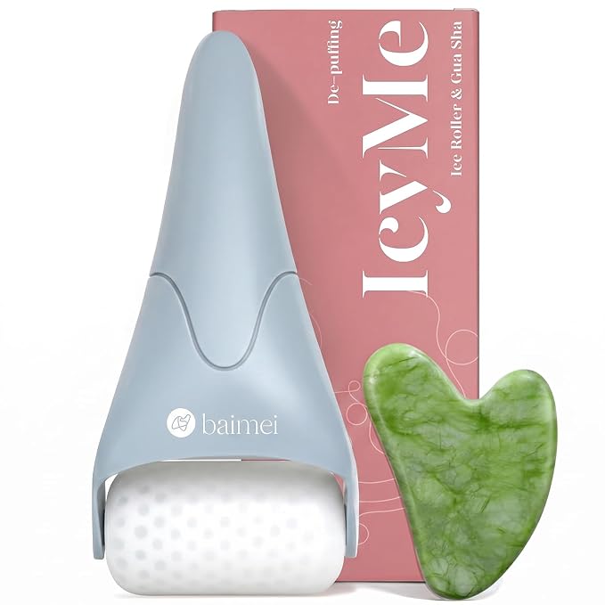BAIMEI IcyMe Ice Roller for Face and Gua Sha Facial Tool Set, Ice Face Roller by BAIMEI