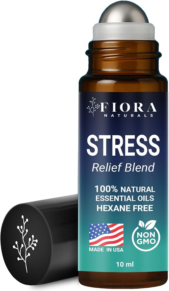 Stress Relief Essential Oil Roll On – Calming Essential Oils Blend by FioraNaturals