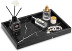 Marble Bathroom Vanity Tray, Natural Luxury Vanity Home Kitchen Bathroom Table by HESHIBI