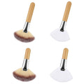 4Pcs Fluffy Facial Brushes Esthetician Fan Brushes Esthetician Short Handle Fan by Lusofie