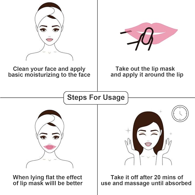 Adofect 30 Pieces Peach Moisturizing Collagen Lip Masks Crystal Lip Care Gel - Image 6