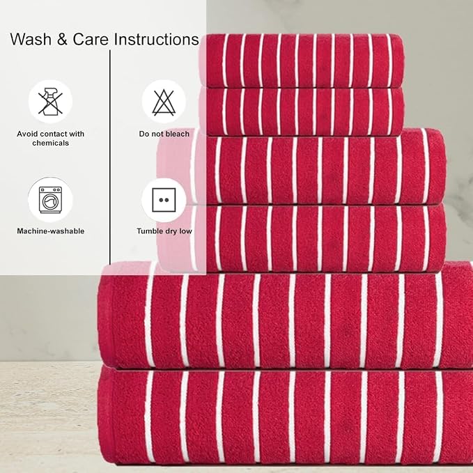 CASA COPENHAGEN Ecstatic 6Pcs 100% Egyptian Cotton Large Designer Towels Gift - Image 5