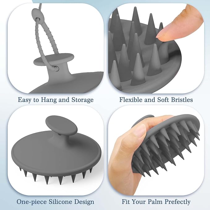 Manmihealth Silicone Back Scrubber & Soft Bath Glove, Silicone Scalp Massager - Image 6
