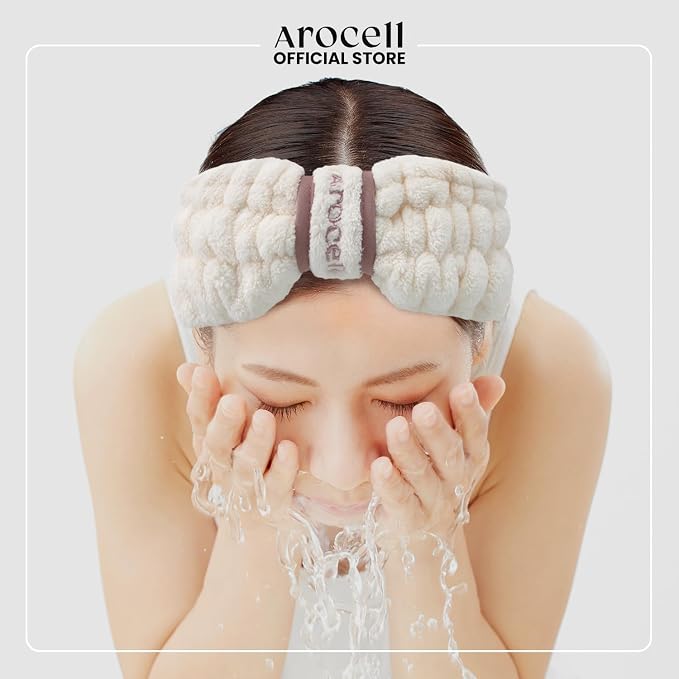 AROCELL OFFICIAL Face Wash Cleansing Headband Makeup Skincare Facial Spa Bath - Image 5