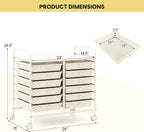 Giantex 12 Drawers Rolling Cart, Mobile Storage Drawer Cart, Classroom - Image 3