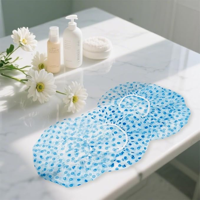 18 Pack Shower Caps for Women, Waterproof Reusable & Disposable Adjustable Bath - Image 4