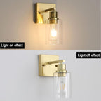 1-Lights Gold Bathroom Light Fixture, Brushed Brass Vanity Light - Image 3