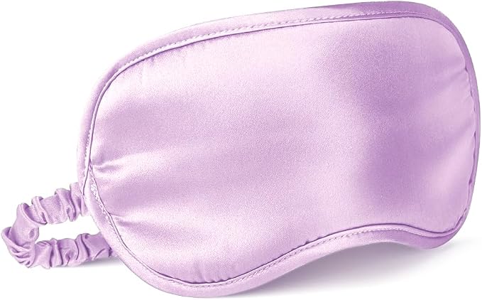 LULUSILK 100% Mulberry Silk Sleep Mask, Lavender Silk Eye Cover by LULUSILK