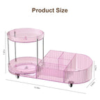 360 Rotating Vanity Makeup Organizer, 2 Small Trays & 5 Compartments - Image 7