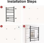 Towel Warmer Bathroom Wall Mounted Drying Rack Plug-in Electric Heated Towel - Image 2