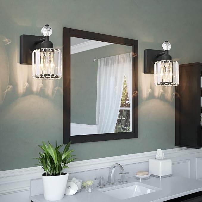 PRESDE 1-Light Bathroom Vanity Light, Modern Matte Black Wall Sconce - Image 6
