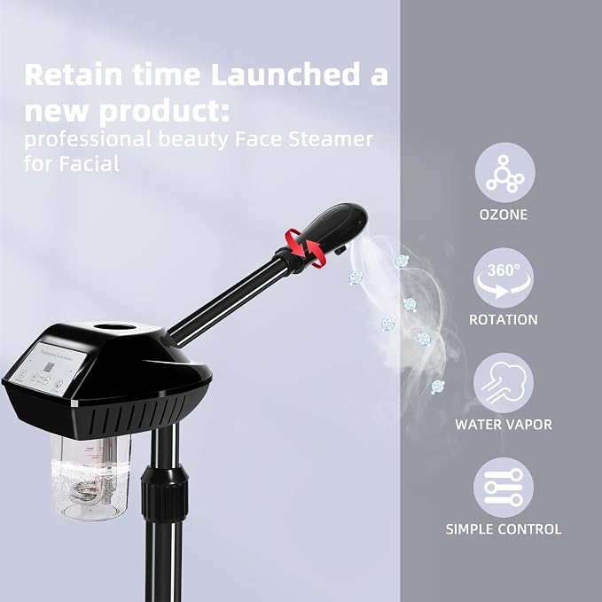 Retain time Facial Steamer, Face Steamer on on Wheels - Image 2
