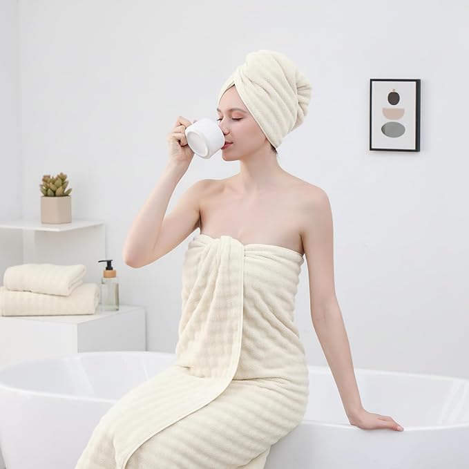 KBY Bath Towels Set 6 Piece 40x80 Inches，2 Extra Large Bath Sheets 2 Hand - Image 3