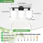 Zarbitta 3-Light Bathroom Light Fixtures, Bathroom Wall Lamp - Image 6