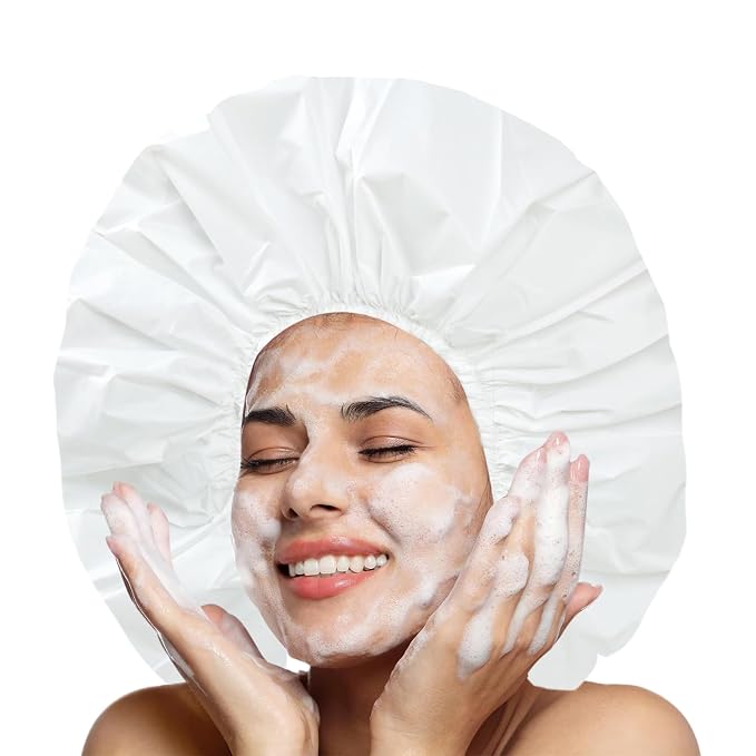 Super Jumbo Shower Cap 2 PCS Waterproof Shower Caps - Image 2