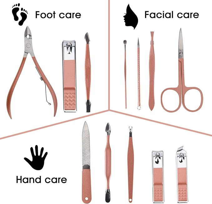 Nail Clippers and Beauty Tool Portable Set Manicure Set 12 in 1, - Image 2