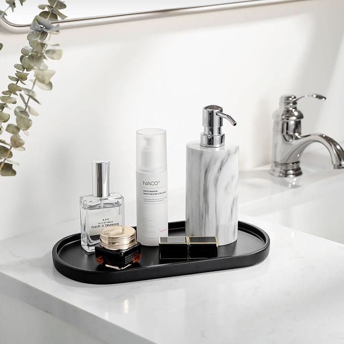 Luxspire Bathroom Vanity Tray for Countertop, Oval Kitchen Soap Dispenser and - Image 6